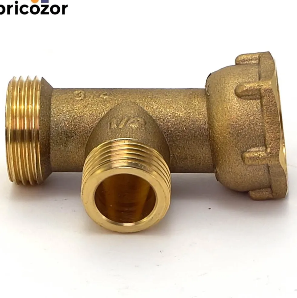 Té mâle avec écrou prisonnier avec joint plat F20x27 / M15x21 BRICOZOR