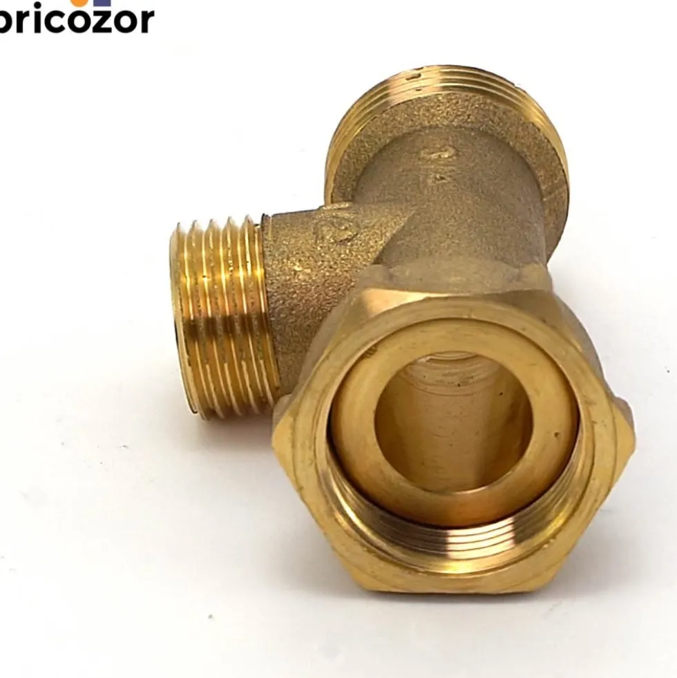 Té mâle avec écrou prisonnier avec joint plat F20x27 / M15x21 BRICOZOR