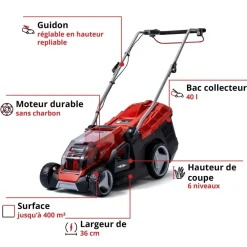 Tondeuse à gazon électrique - GE-CM 36/36 Li (2x4,0Ah) - Power X-Change EINHELL