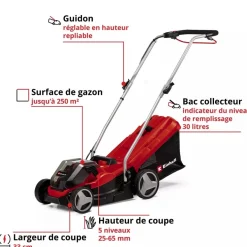 Tondeuse à gazon électrique - GE-CM 36/33 Li (2x2,5Ah) - Power X-Change EINHELL