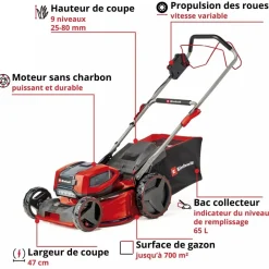 Tondeuse à gazon électrique - GP-CM 36/47 S Li BL (4x4,0Ah) - Power X-Change EINHELL PROFESSIONAL