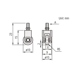 Touche rotative Roller Point pour comparateurs - M2,5x0,45 MITUTOYO