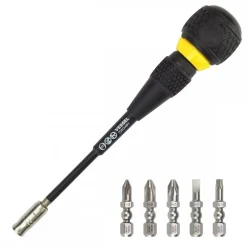 Tournevis à cliquet Ball Grip avec porte-embouts et 5 embouts Impact Ball VESSEL