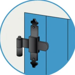 Té paumelle réglable pour volets aluminium - 34 x 179 - finition noir TORBEL