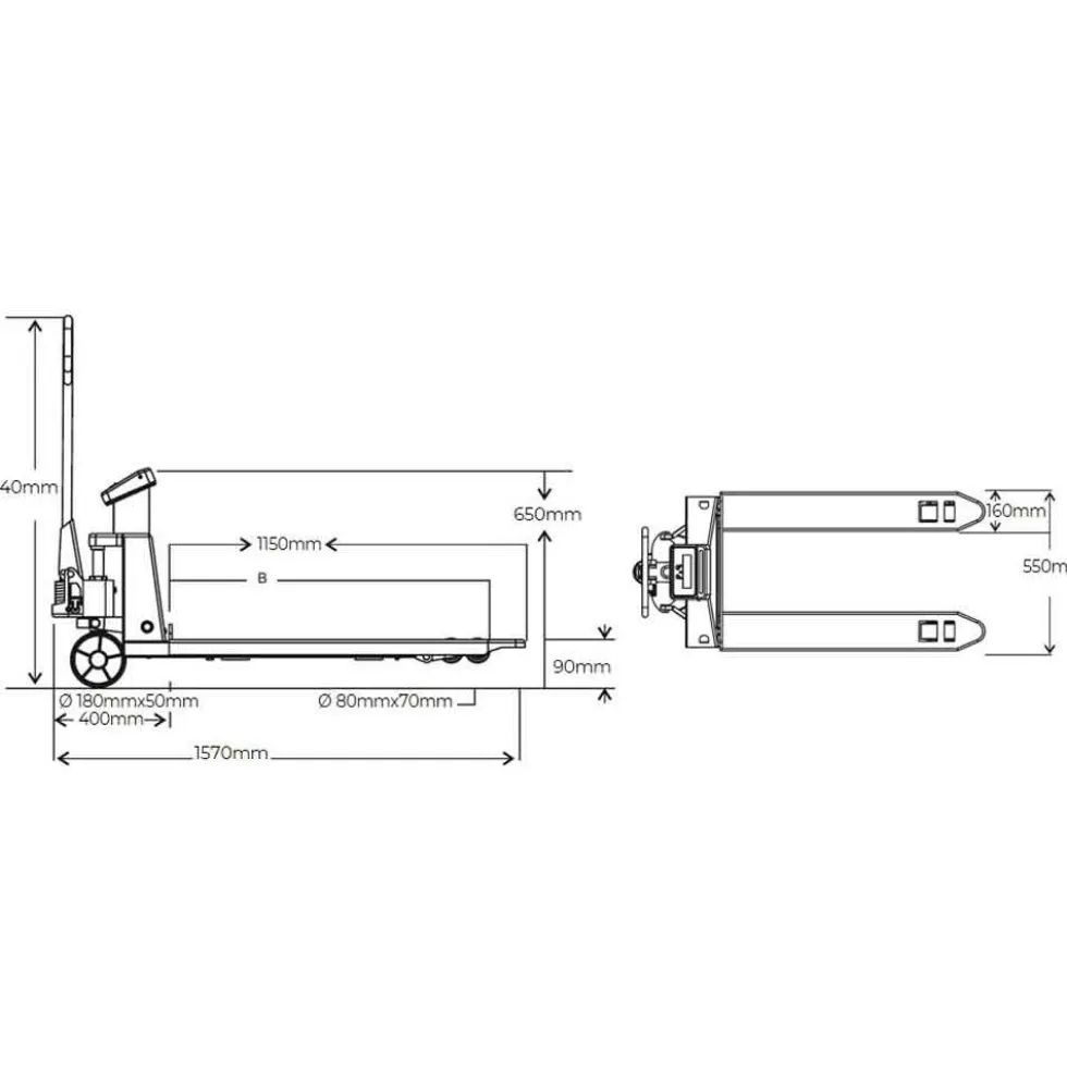 Transpalette peseur 3000 kg - HUB30KG HOLZMANN
