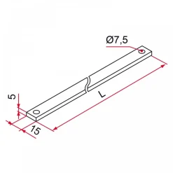 Tringle aluminium 15×5 pour serrure de volet Multireverso TIRARD