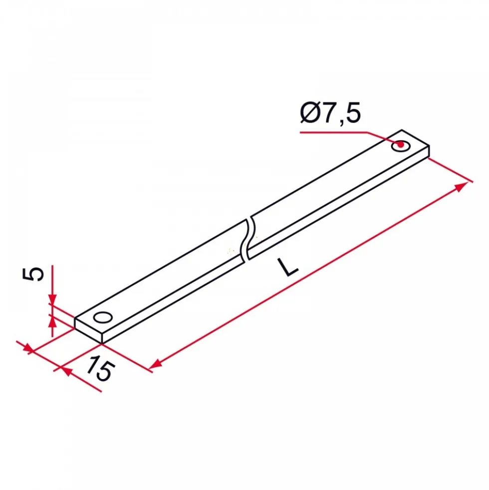 Tringle aluminium 15×5 pour serrure de volet Multireverso TIRARD