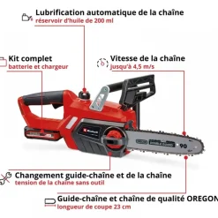 Tronçonneuse sans fil - batterie 18 volts - kit - GE-LC 18 Li EINHELL