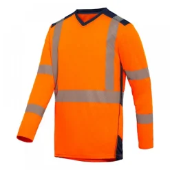 T-shirt haute visibilité à manches longues BALI GRS G25 - orange fluo T2S