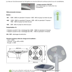 Tête de mât candélabre hybride - avec télécommande - BF-HYBRID9W BF LIGHT