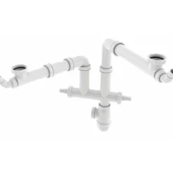 Tubulure de raccordement avec siphon Connectic pour évier 2 bacs VALENTIN