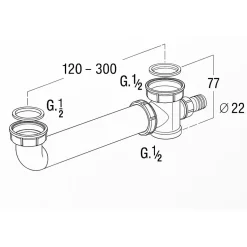 Tubulure polypropylène pour évier 2 cuves NICOLL