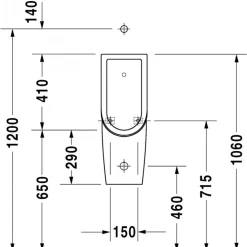 Urinoir sans bride à écoulement libre Starck 3 DURAVIT