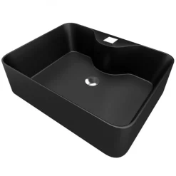 Vasque à poser rectangulaire 48 x 37 cm - noir mat - Fjord AURLANE