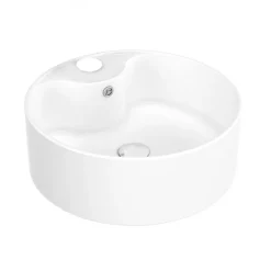 Vasque à poser ronde 40 cm - blanc - Fjord AURLANE