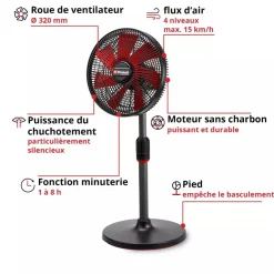 Ventilateur sur pied GE-CF 18/320 P Li-Solo - hélice 320mm - Power X-Change EINHELL