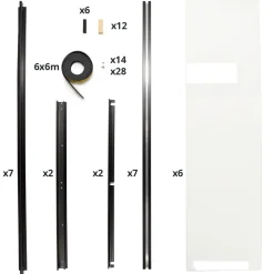 Verrière intérieure 6 carreaux 108 x 183,2 cm noir - vitrage inclus Kit Atelier