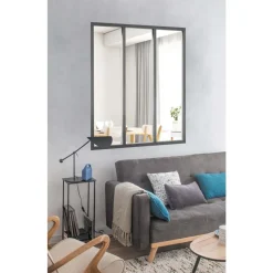 Verrière intérieure 3 carreaux 108 x 93,2 cm gris Kit Atelier