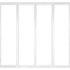 Verrière intérieure coulissante 4 carreaux 108 x 123,2 cm blanc - vitrage inclus Kit Atelier