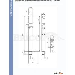 Verrou automatique à mortaiser - pour vantail semi-fixe - 9931 N VACHETTE