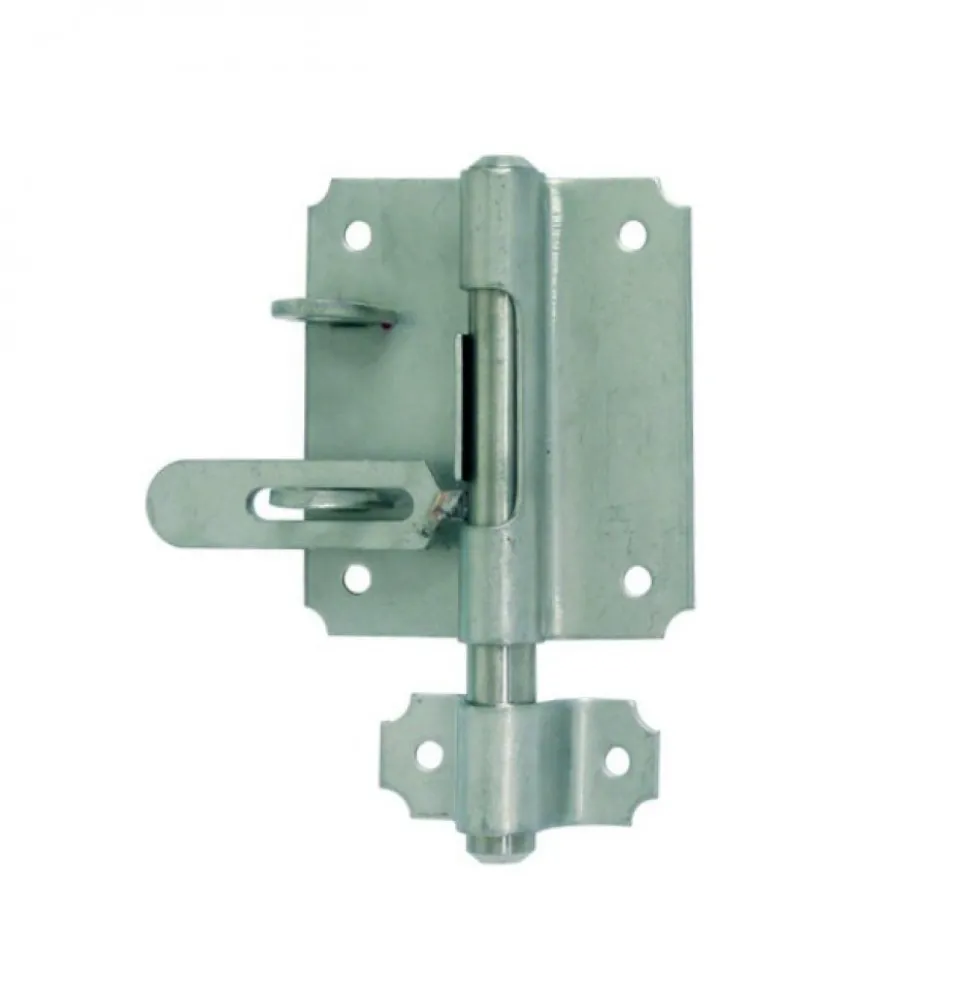Verrou de box - inox 316 brossé - avec porte cadenas - pêne 14 mm TORBEL