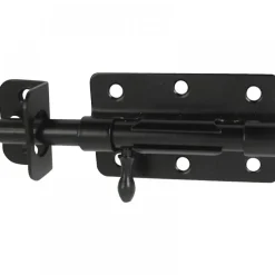 Verrou de box - époxy noir - platine 85x56 mm - Pêne 14 mm TORBEL