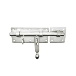 Verrou de box renforcé avec gâche sur platine pêne 18mm - zingué blanc TORBEL