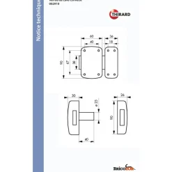 Verrou de cave - sans bouton - cylindre extérieur de 40 mm - Corvette FTH THIRARD