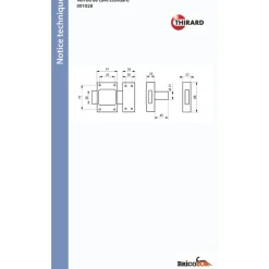 Verrou de cave - sans bouton - cylindre extérieur de 40 mm - Etendard FTH THIRARD