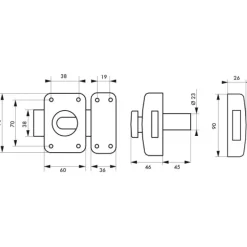 Verrou de porte à bouton et cylindre haute sûreté - TRANSIT 2 FTH THIRARD