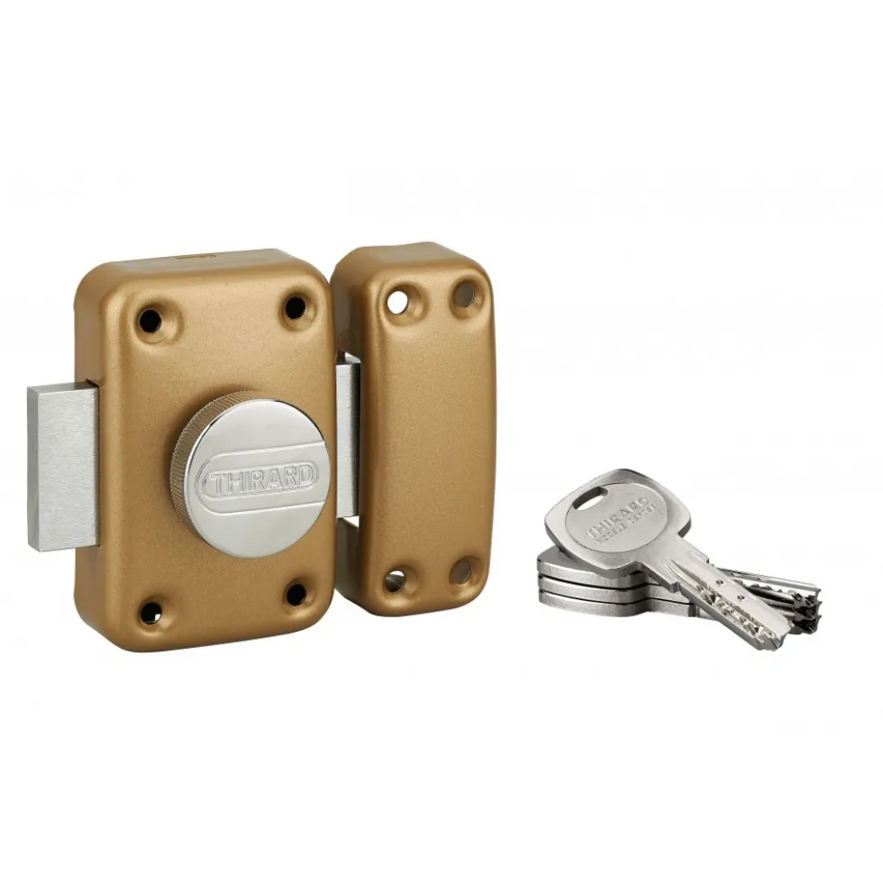 Verrou de porte à bouton et cylindre haute sûreté - TRANSIT 2 FTH THIRARD