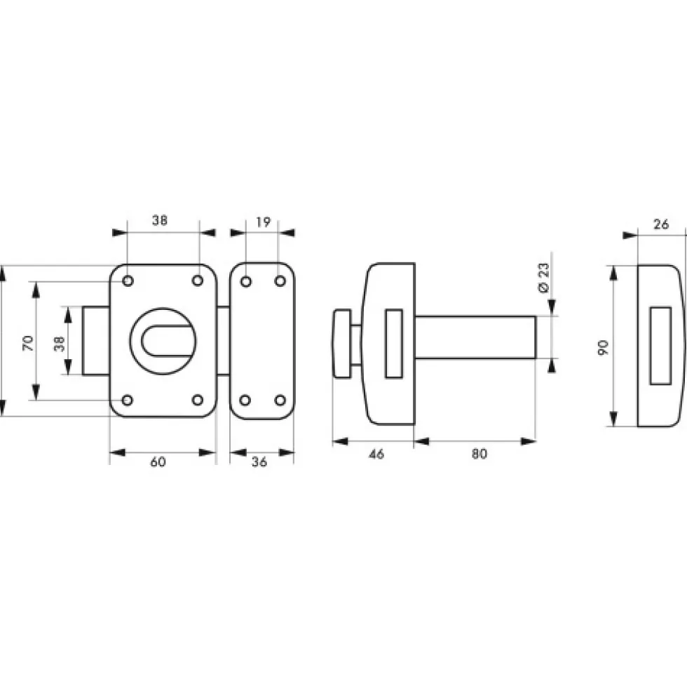 Verrou de porte à bouton et cylindre haute sûreté - TRANSIT 2 FTH THIRARD