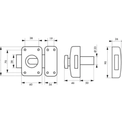 Verrou de porte à bouton et cylindre haute sûreté - TRANSIT 2 FTH THIRARD