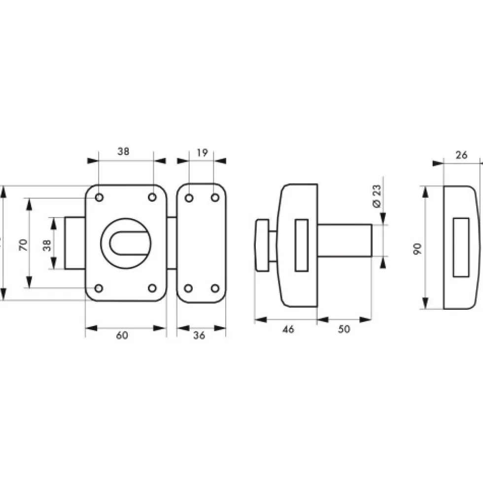 Verrou de porte à bouton et cylindre haute sûreté - TRANSIT 2 FTH THIRARD
