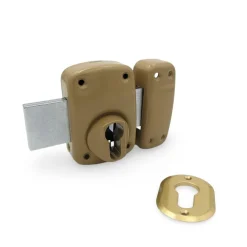 Verrou en applique - cylindre avec bouton - bronze - Basik ABUS