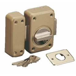 Verrou en applique de sûreté - à bouton et cylindre entrouvrant- V 136 VACHETTE