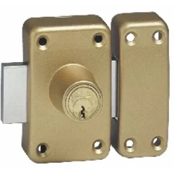 Verrou en applique à double cylindre - 45 mm - bronze - City 26 ISEO