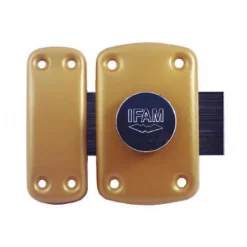Verrou en applique - série B5 - à bouton - cylindre - finition bronze IFAM