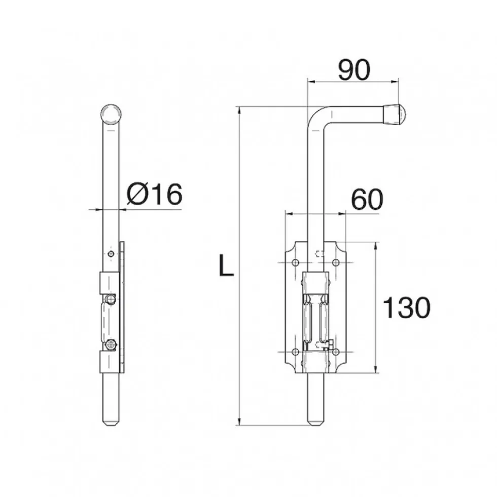 Verrous de pied en acier avec platine - lot de 5 TORBEL