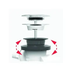 Vidage baignoire universel NF - à câble 650 mm - siphon orientable VALENTIN