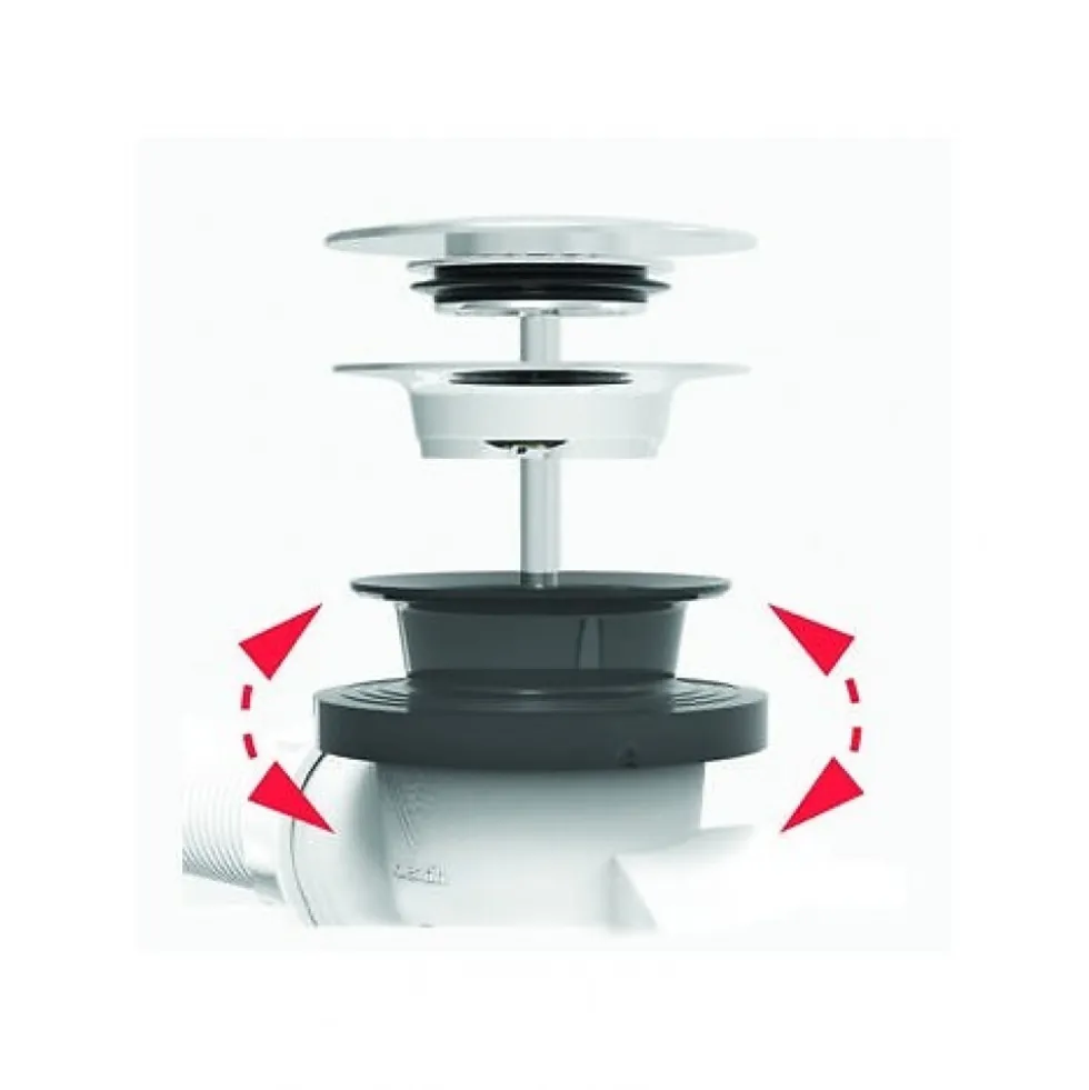 Vidage baignoire universel NF - à câble 650 mm - siphon orientable VALENTIN