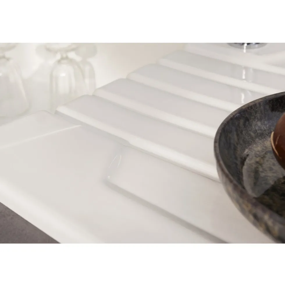 Évier de cuisine céramique 1 bac 100cm avec égouttoir - à encastrer - Camille JACOB DELAFON