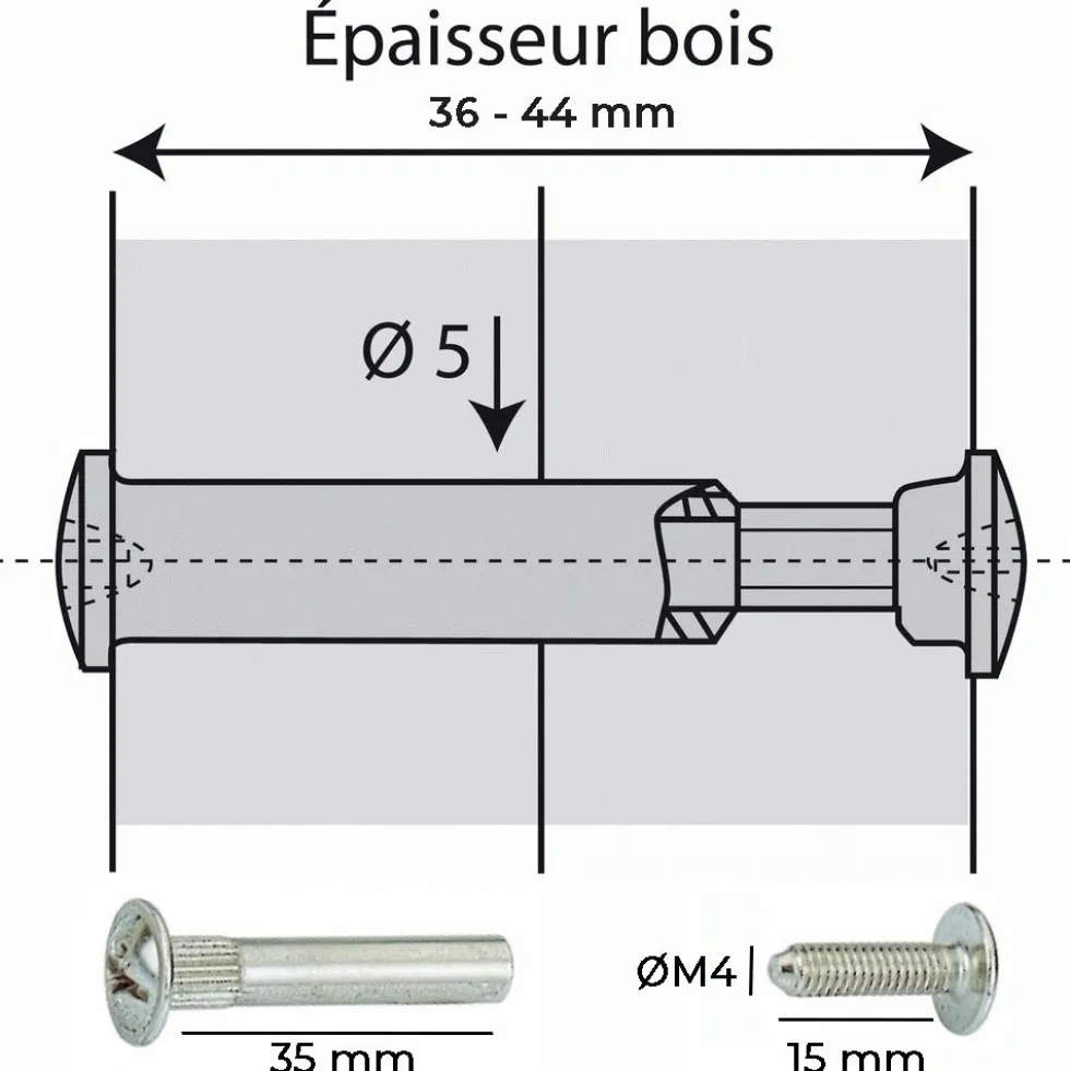Vis d'assemblage - type VSH 32 - douille 35 mm HETTICH