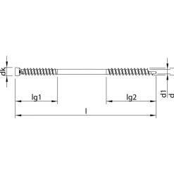 Vis pour charpente acier A3K - tête fraisée cylindrique Torx - Ø6,5 mm HECO