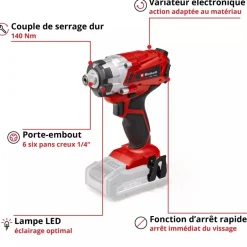 Visseuse clés à chocs sans fil TE-CI 18/1 Li - Solo - Power X-Change EINHELL