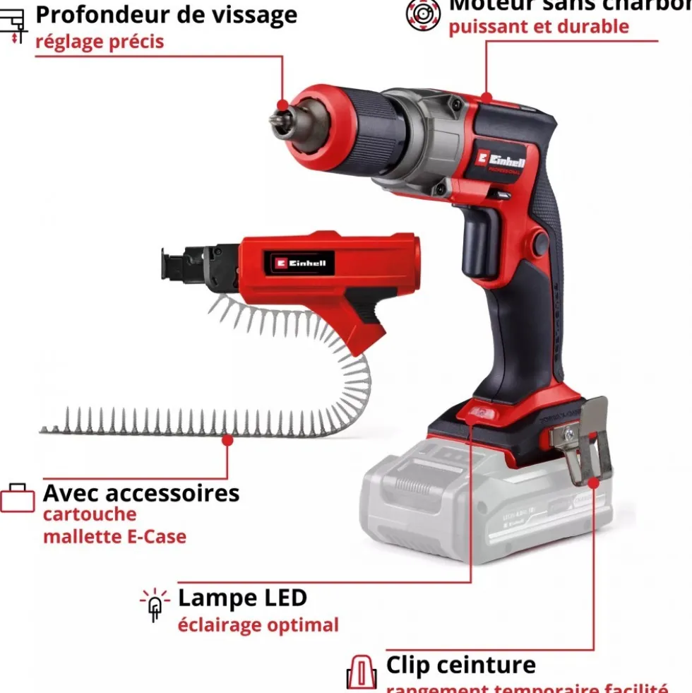 Visseuse à placo sans fil Pro TP-DY 18 Li BL + Accessoire - Power X-Change EINHELL PROFESSIONAL
