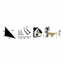 Voile d'ombrage triangle MIAMI beige - 300x300x360 cm + accessoires Confortex