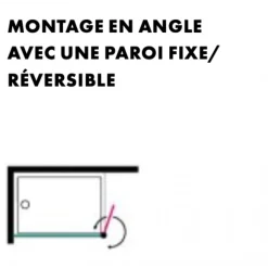 Volet de douche pivotant - universel - 200 x 40 cm - pour paroi fixe LEDA