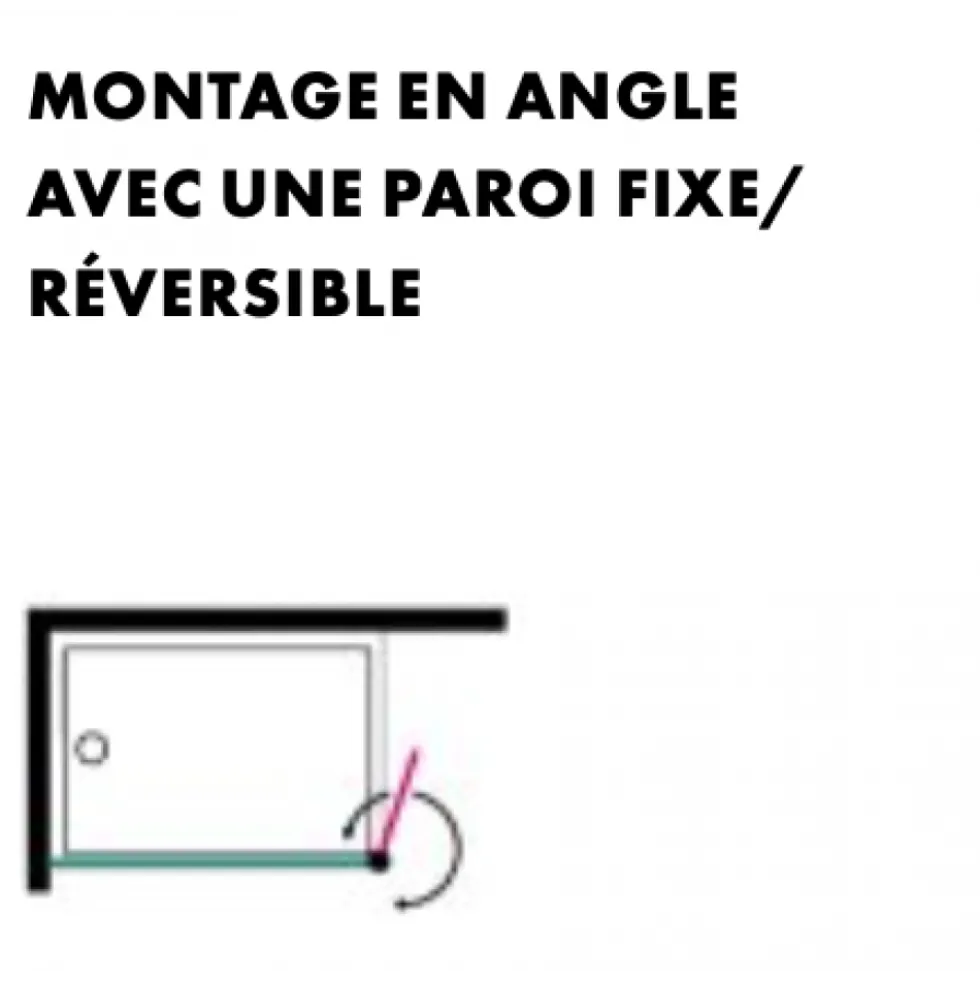 Volet de douche pivotant - universel - 200 x 40 cm - pour paroi fixe LEDA