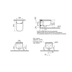 WC suspendu lavant sans bride avec abattant chauffant - V-Care Basic VITRA